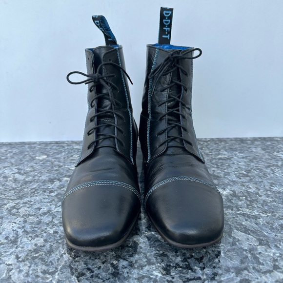 John Fluevog Black Leather Lace up Ankle Boots men’s Size 7. - Picture 7 of 13